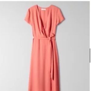 Babaton Slit Wrap Dress Fresco Pink